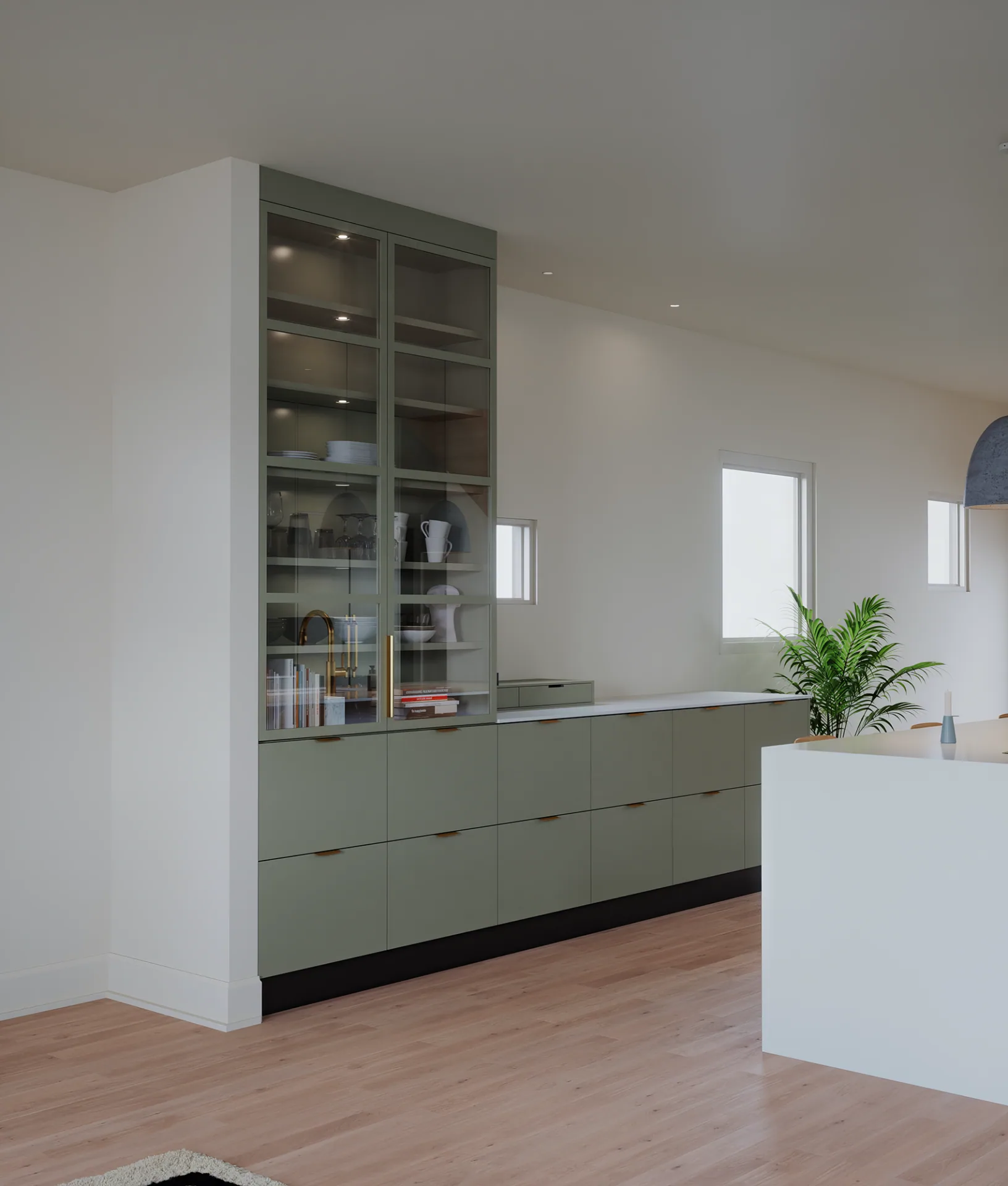 Visualization of tall kitchen storage at 2nd Avenue